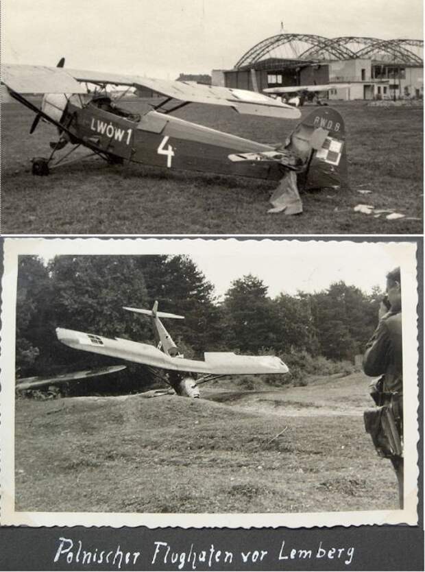 Разбомбленный немцами аэродром Львова
