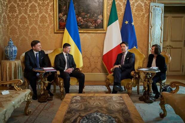 Встреча Владимира Зеленского с премьер-министром Италии Джузеппе Конти.