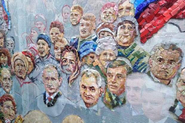 Стены главного храма ВС РФ украсили мозаикой с лицами Путина и Матвиенко