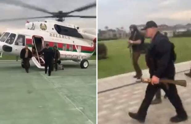 Лукашенко десантировался в Минске в бронежилете и с автоматом в руках