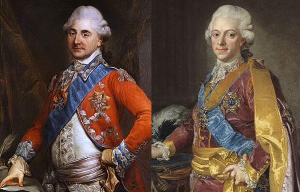 Короли Станислав II Август (слева) и Густав III